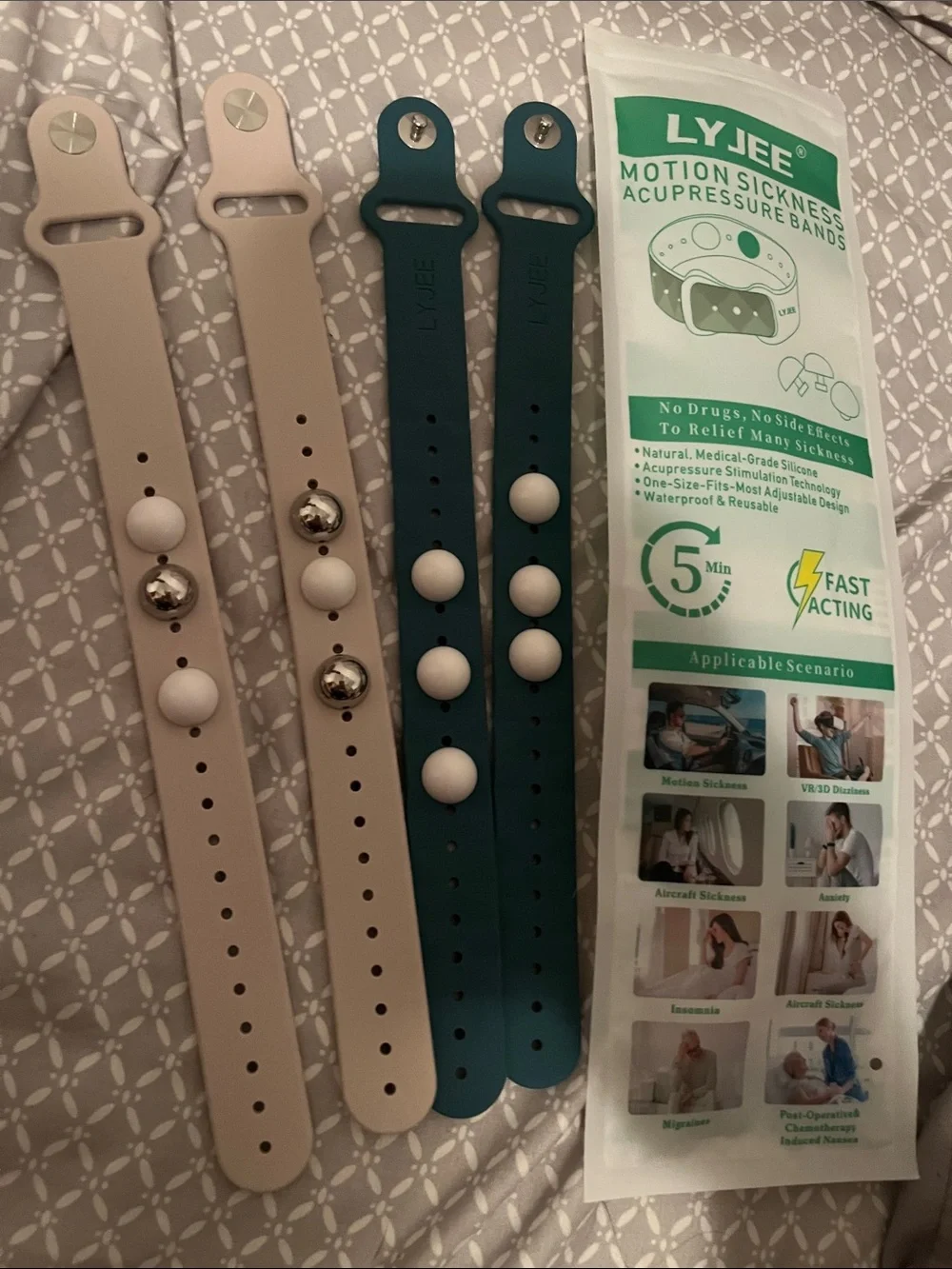 Motion sickness wristbands set of 2